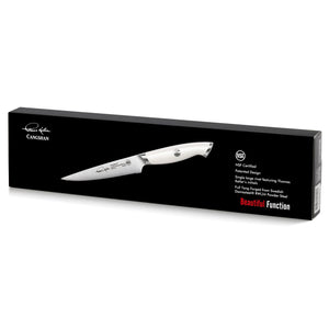 
                  
                    Load image into Gallery viewer, TKSC 5-Inch Serrated Utility Knife, Forged Swedish Powder Steel, Thomas Keller Signature Collection, White, 1025491
                  
                