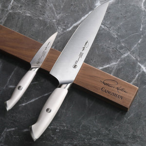 
                  
                    Load image into Gallery viewer, TKSC 7-Piece Walnut Magnetic Knife Bar Set, Forged Swedish Powder Steel, Thomas Keller Signature Collection, White, 1026634
                  
                