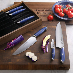 
                  
                    Load image into Gallery viewer, TKSC 6-Piece Knife Set, Forged Swedish Powder Steel, The French Laundry Blue Special Edition Thomas Keller Signature Collection, 1025378
                  
                