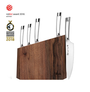 
                  
                    Load image into Gallery viewer, N1 Series 6-Piece Knife Block Set, Walnut Block, Forged German Steel, 61017
                  
                