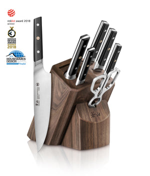 
                  
                    Load image into Gallery viewer, TC Series 8-Piece Knife Block Set, Walnut, Forged Swedish 14C28N Steel, 1021219
                  
                