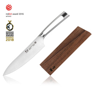 
                  
                    Load image into Gallery viewer, TN1 Series 8-Inch Chef Knife with Wood Sheath, Forged Swedish 14C28N Steel, 1021653
                  
                